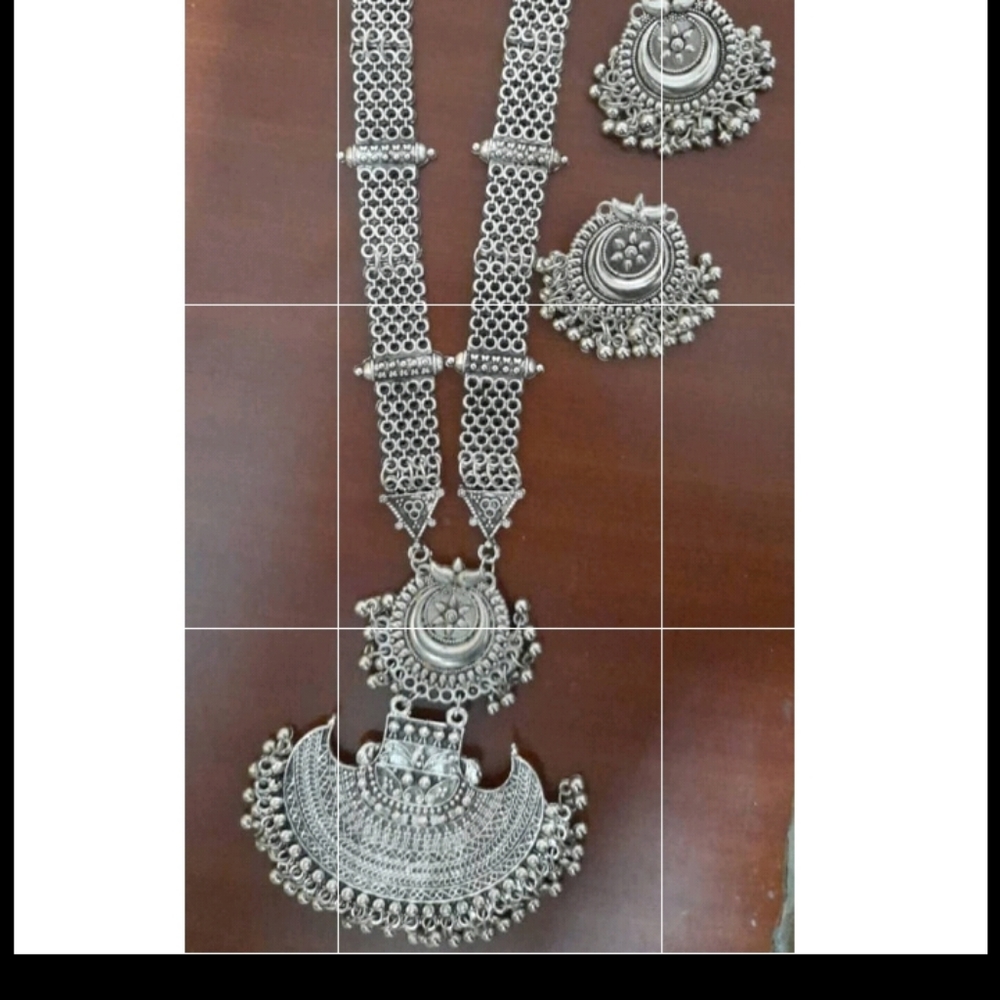 Oxidised silver jewellery necklaces and earrings